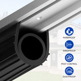DGSL Garage Door Seals Bottom Rubber Weather Stripping Kit Seal Strip Replacement, Weatherproof Threshold Buffering Sealing Rubber 5/16 Inch T Ends (20 FT, Black, U+O)