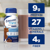 Ensure Original Milk Chocolate Nutrition Shake With Fiber | Small Meal Replacement Shake | Ready to Drink | 9g Protein, 27 Vitamins and Minerals | 8 fl oz - 24 Pack