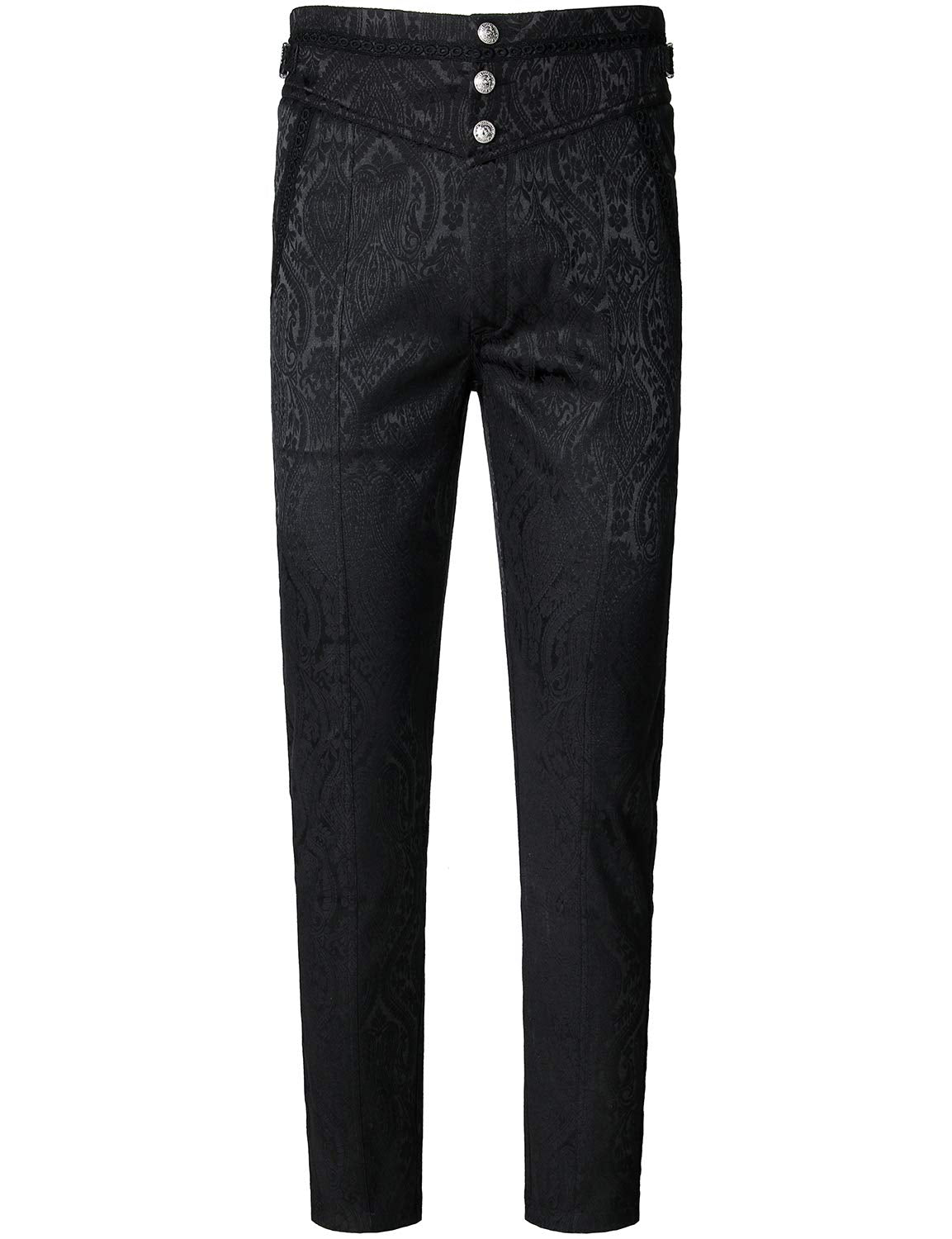 VATPAVE Mens Gothic Pants Costume Steampunk Victorian Pants XL Black