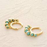 MYEARS Women Earrings Gold Huggie Hoop Dangle Dots Tassel Turquoise 14K Small Simple Hypoallergenic Everyday Jewelry