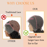 Ablvari 14inch Bob Wig Human Hair 200% Density Deep Wave Bob Lace Front Wigs Human Hair Pre Plucked 13X4 HD Lace Frontal Bob Wigs for Women Natural Color