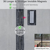 Upgraded Magnetic Screen Door Thicker 250g/m² Reinforced Mesh,36 Longer Magnets,Door Screen Magnetic Closure for Single Front Door,Retractable Sliding Screen Door,Fit Doors to 34 x 82 Inch,Black