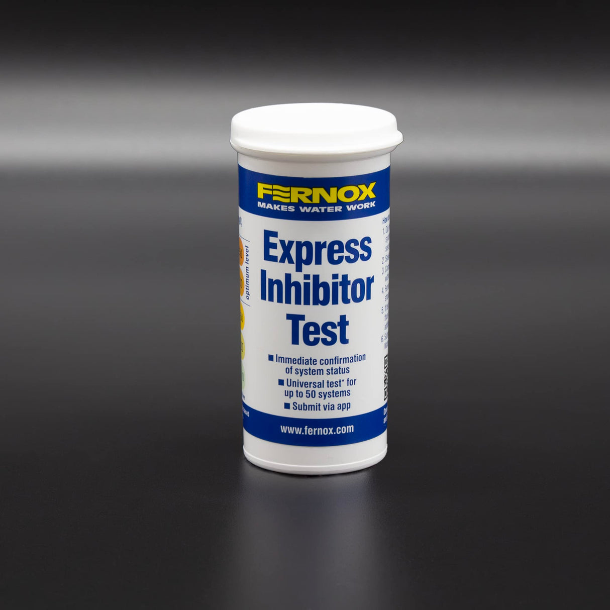 Kudos-Trading - Inhibitor Strips Fernox Test Express 62514 on-site Testing for Water Underfloor Heating & Central Heating Systems 50 Test Strips Quick & Easy Water Quality Testing.