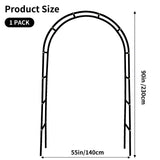 RUBFAC 94" Metal Garden Arch Trellis for Climbing Plants Outdoor, Garden Arbors and Arches, Wedding Arch Frame Archway for Balloons Pumpkin Vines Halloween Christmas Party Decoration, Black