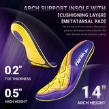 VALSOLE Plantar Fasciitis Insoles for Men Women - 220+lbs Heavy Duty Support Pain Relief Orthotics - High Arch Insoles - for Flat Feet - Metatarsalgia - Arch Pain - Work Boot Shoe Insole(302mm)