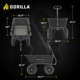 Gorilla Carts Poly Garden Dump Garden Cart with Easy to Assemble Steel Frame, Camping Wagon with Quick Release System, 1200 Pound Capacity, and 13 Inch Tires