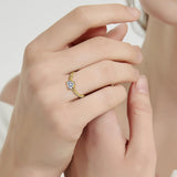 Yaresul 925 Sterling Silver Promise Ring for Her, Gold Heart Rings Size 7
