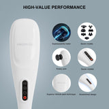 MEGAWISE Handheld Back Massager | Deep Tissue Percussion Relief for Back, Neck, Shoulders, Waist Legs, Full Body for Improved Blood Circulation and Fatigue Relief (Pearl White 6Ft Corded)