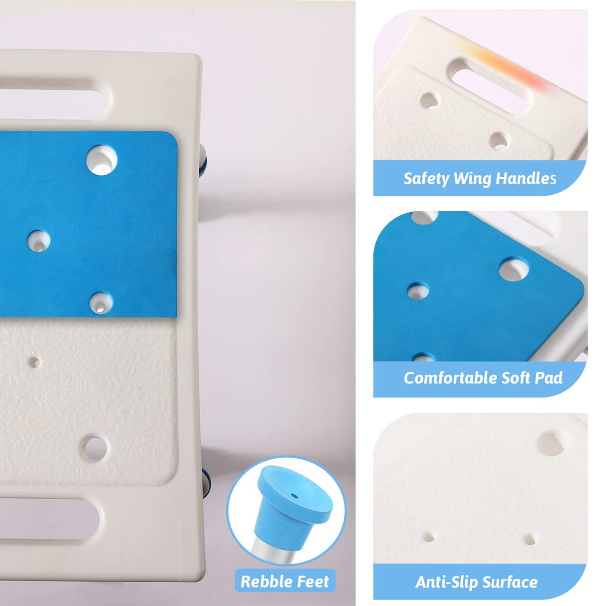 FSA/HSA Eligible Shower Chair for Inside Shower, Shower Stool for Insidetub, Tool-Free Assembly Shower Seat for Bathtub, Shower Bath Chairs for Seniors/Disabled by SOUHEILO