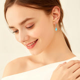 Larimar Dangle Earrings,925 Sterling Silver Gemstone Larimar Drop Earrings for Women