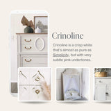 Country Chic All-in-One Chalk Paint for Furniture, Cabinets, Home Decor, Eco-Friendly, Matte Finish, Built-In Primer & Top Coat for Wood, Metal - Crinoline (Off White) - Quart 32 oz (950 ml)