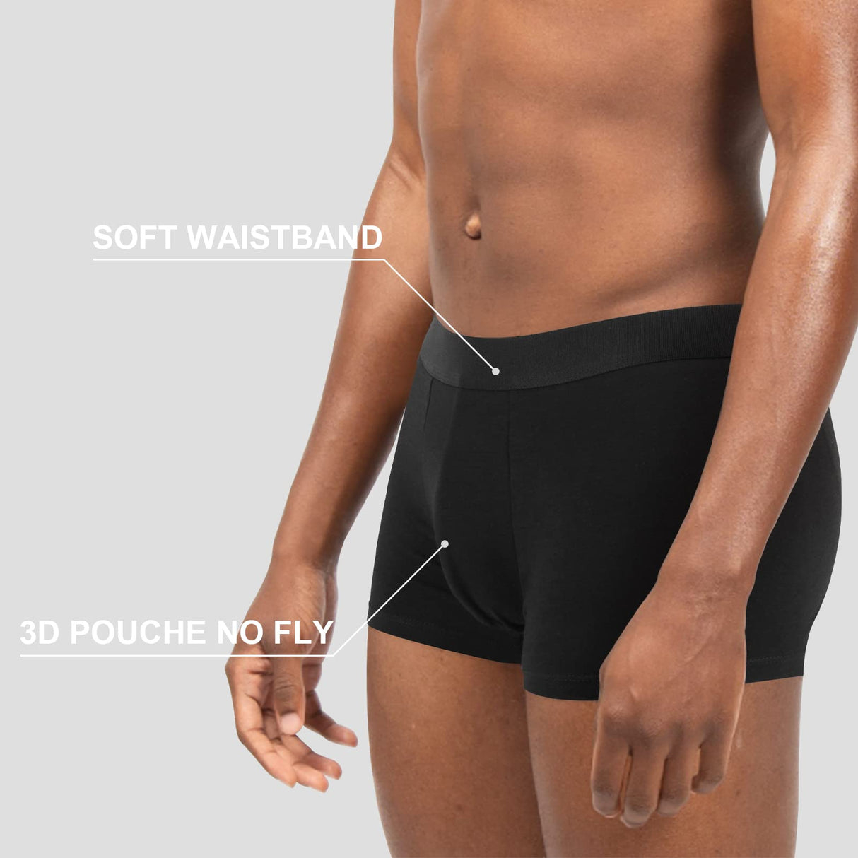 Natural Feelings Mens Underwear Boxer Briefs Pouch Trunks Underwear for Men 1.5" No Fly Boxer Trunks 4-Pack M