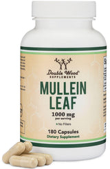 Mullein Leaf Capsules 10,000mg Strength, 180 Vegan Safe Capsules with No Fillers for Lungs and Respiratory Health by Double Wood