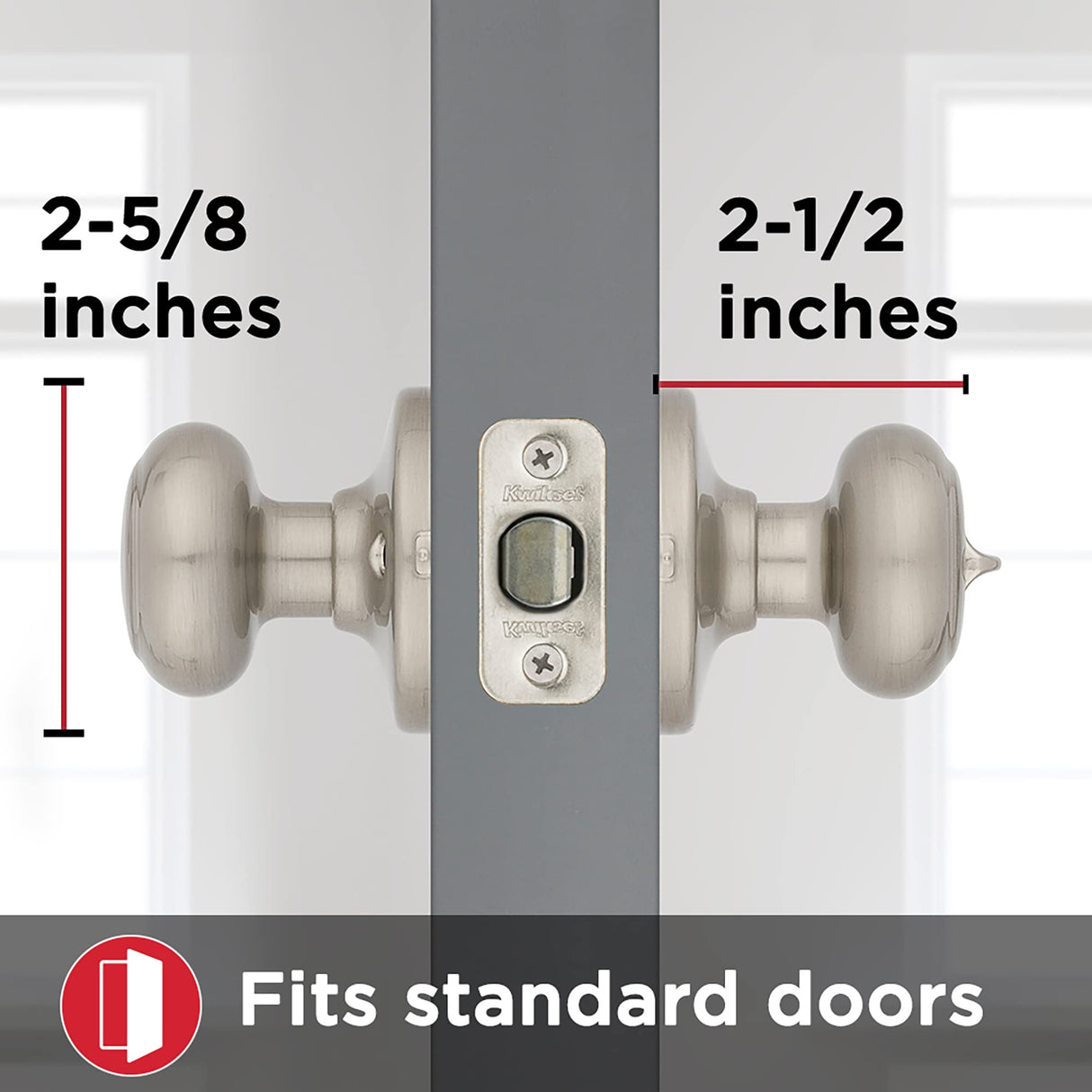 Kwikset Cove Interior Privacy Door Knob with Lock, Door Handle for Bathroom and Bedroom, Satin Nickel Keyless Turn Lock Doorknob, with Microban Protection (Pack of 4)