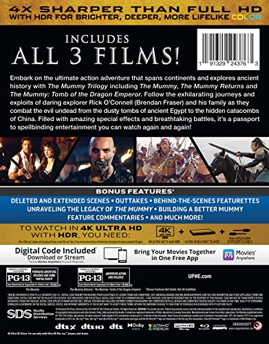 The Mummy Trilogy - 4K Ultra HD + Blu-ray + Digital [4K UHD]
