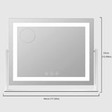Gvnkvn Lighted Makeup Mirror, 17.3"x13" Hollywood Vanity Mirror with Lights,Three Color Lighting Modes, and 5X Magnification Mirror, Smart Touch Control, 360°Rotation (White, Gift Box)