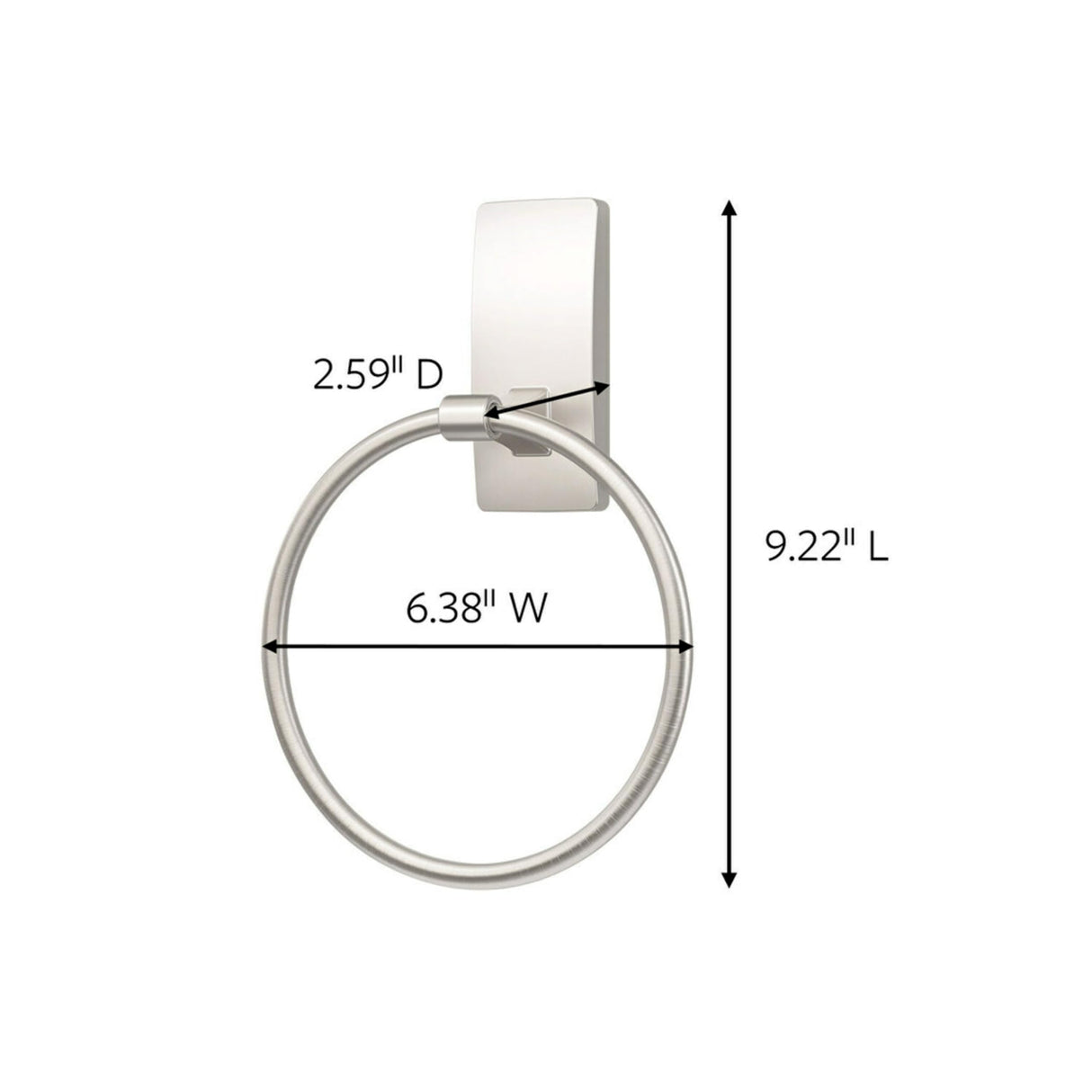 Command Hand Towel Holder Satin Nickel with Water Resistant Command Strips, Rust Resistant Bathroom Organizer, Holds up to 5 lbs