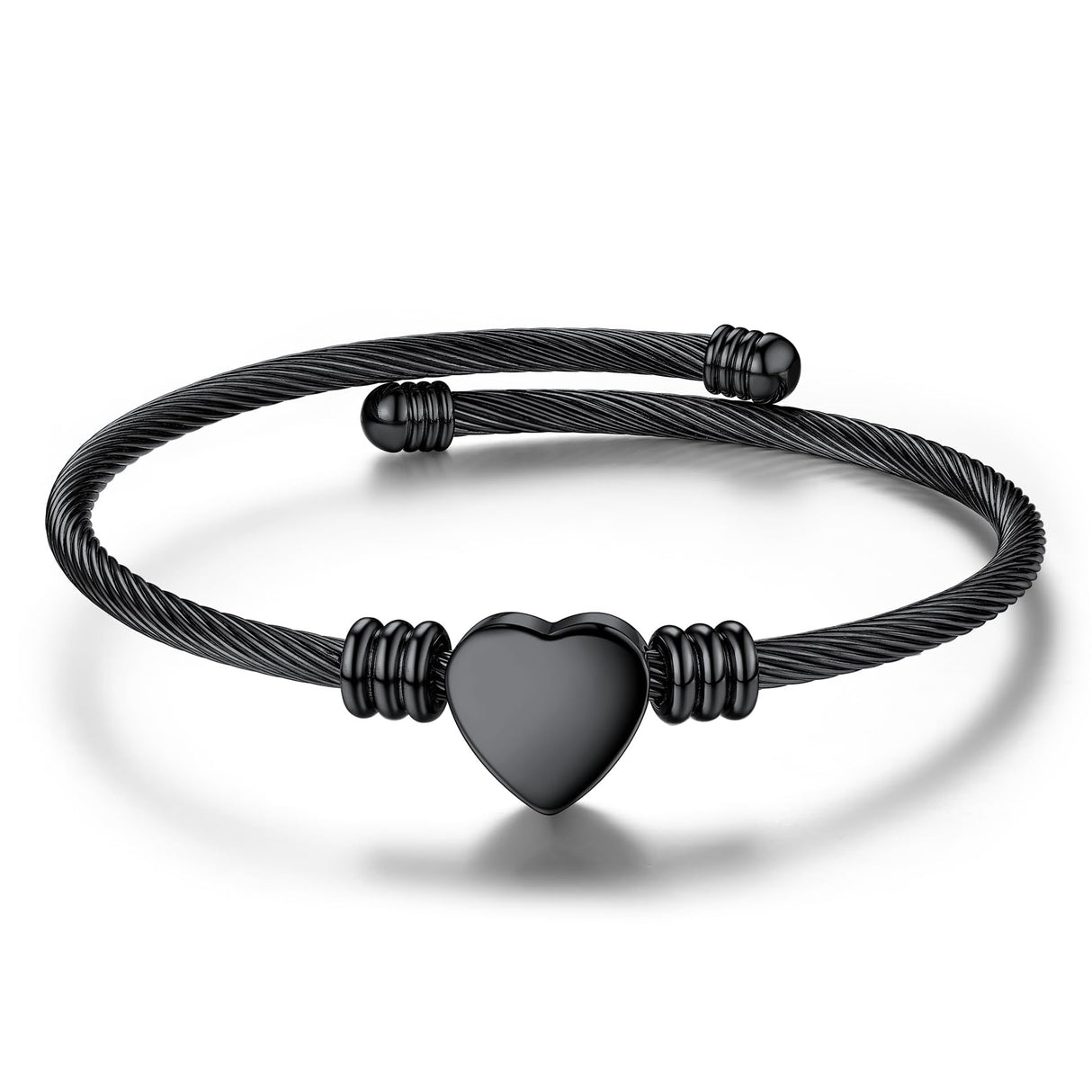 GoldChic JEWELRY Black Heart Bracelets for Women, Dainty Charm Bracelet