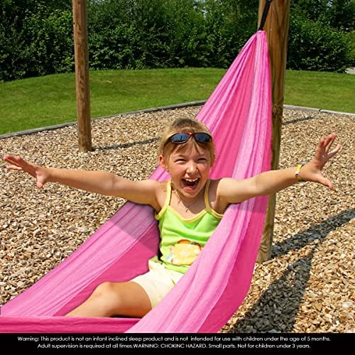 Grassman Kids Hammock- Small Hammock for Camping Portable Hammock for Child Girls Boys Ultralight Backpack Mini Hammocks with Straps Pink