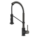 KRAUS Bolden Commercial Style 2-Function Single Handle Pull Down Kitchen Faucet in Matte Black/Black Stainless, KPF-1610MBSB (Pack of 1)