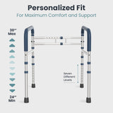 PELEGON Toilet Safety Rails (350 lb) - Adjustable Toilet Safety Frame & Rails, Toilet Safety Rail for Elderly Adults, Toilet Handles for Seniors, Toilet Bars for Elderly, Disabled & Handicap - Grey