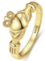 Bestyle Gold Claddagh Rings for Women Hypoallergenic Sterling Silver Women Gold Rings, Irish Infinity Love Ring Promise Ring for Her, Dainty Silver Gold Rings for Women