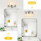 Unicozin 3 Light Bathroom Light Fixtures, Modern Vanity Lights with Milky Glass Shade, Brushed Nickel Wall Lamp Over Mirror for Bathroom, Living Room, Cabinet, Bedroom, E26 Base