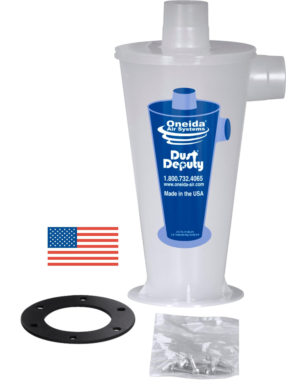 Oneida Air Systems Dust Deputy DIY Anti-Static Retrofit Cyclone Separator for Wet/Dry Shop Vacuums (DD DIY)