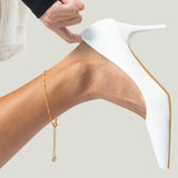 Yzytdgzy 14K Gold Anklets for Women Gold Ankle Bracelets for Women Beaded Anklet for Womens Ankle Bracelet Water Wave-Inspired Design with Beads Twisted Anklets for Womens 9.4'' to 11''