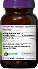 Oregon's Wild Harvest Organic Beet Root Capsules – 90 Vegan Capsules – USDA Certified Organic Beet Root Powder – Non-GMO, Gluten-Free, Dairy-Free, Soy-Free – Grown in North America – Made in The USA