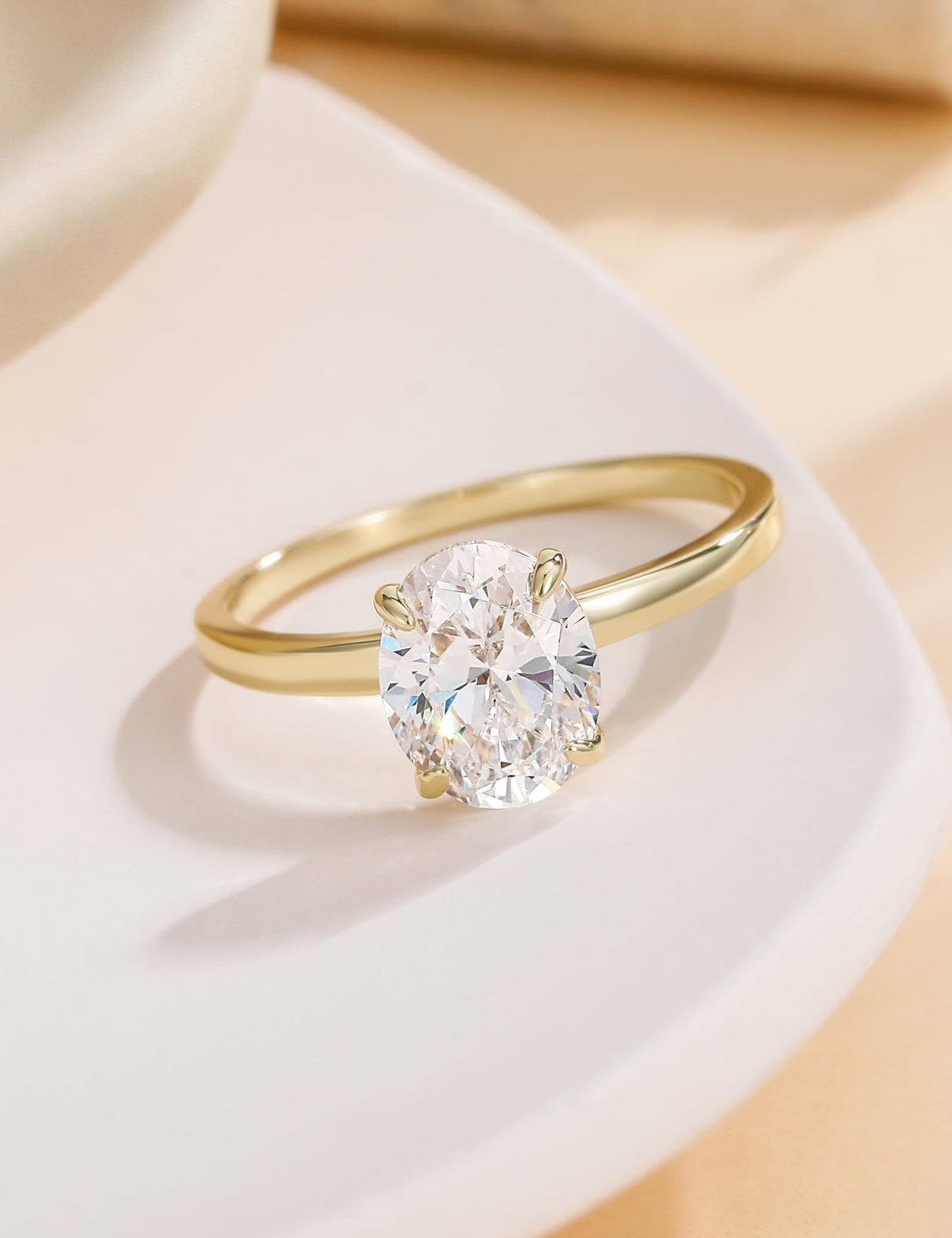 EAMTI Travel Engagement Rings for Women Oval Cut Wedding Bands Size 7