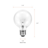 Sylvania 40 Watt Vanity Light Bulbs 6 Pack - Incandescent E26 Medium Base Globe Bulbs for Bathroom, Dimmable G25 Type G Round Vanity Bulbs 40W, 130V Clear Warm White