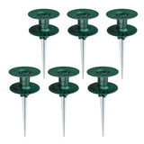 Zapdos 6PCS 10 Inch Heavy Duty Outdoor Yard Garden Hose Guides, Dark Green Metal Stakes with Rotatable Spin Top, Durable Hose Spikes Keep Water Hose Away from Flower Beds & Lawn Plants