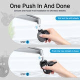 Nefish Office Chair Caster Wheels with Brake, 11mm, 2 Inch Heavy Duty Rubber Office Chair Wheel Replacement, Support 750lbs(Set of 5), Quiet Desk Chair Rollers, Safe for All Floors, Universal Fit