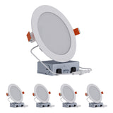 HALO HLB 6 inch LED Recessed Lighting Canless Dimmable Wet Location Selectable Lumens and Selectable Color 27/30/35/40/5000K 4-Pack Indoor Outdoor Soffit Ceiling Lights HLB6LSFS5-4PK