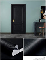 Black Wallpaper - Wood Peel and Stick Wallpaper – Black Wood Self-Adhesive & Removable Wall paper for Countertop Furniture Kitchen Wall, Countertop Contact Paper, Easy to Clean, 17.7 ''×590 '' Vinyl