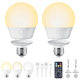 Brightown E26 Rechargeable Light Bulb with Remote Timer and 3 Color Temperatures, Battery Backup Bulb for Sconces and Lamps, E26 Detachable Charging for Non-Hardwired Fixture, Dimmer, 700LM