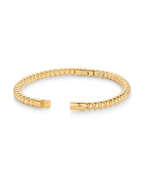 PAVOI 14K Yellow Gold Plated Ball Bangle Bracelets for Women | Waterproof Stainless Steel Beaded Hinged Bracelet | 7"