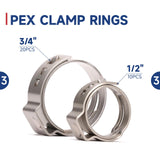 iCrimp KIT-BJ02 PEX Crimping Tool Kit with PEX Clamps, PEX Pipe Cutter, One-Handed PEX Clamp Tool for Cinching 3/8-in, 1/2-in, 3/4-in, 1-in PEX Clamp