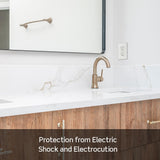 Leviton GFCI Outlet, 15 Amp, Self Test, Tamper-Resistant with LED Indicator Light, Protection from Electric Shock and Electrocution, GFTR1-W, White