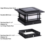 Dynaming 4x4 Solar Post Cap Lights Outdoor with Flickering Flame Light, Black Shell Fence Post Solar Lights Fit Vinyl/Wooden Posts, Brightness LED Lighting Decor for Garden Deck Patio, 12 Pack