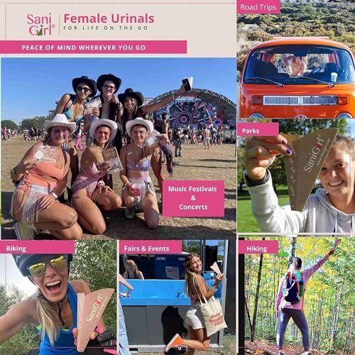 SaniGirl Pee Funnel for Women - Female Urinals for Women – Disposable Womens Pee Funnel for Travel & Camping Essentials, Female Urination Device for Outdoors & Travel (50 Count - Individually Wrapped)