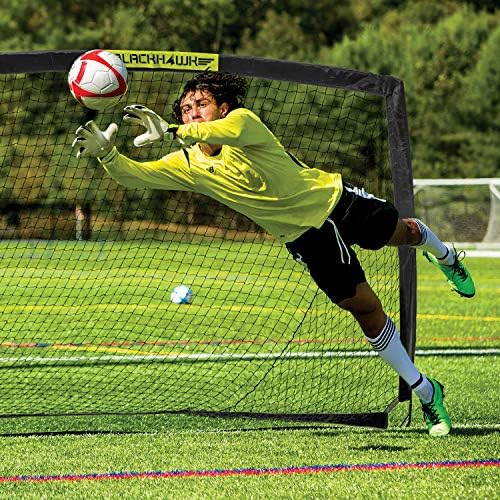 Franklin Sports Blackhawk Backyard Soccer Goal - Portable Pop Up Soccer Nets - Youth + Adult Folding Indoor + Outdoor Goals - Multiple Sizes + Colors - Perfect for Games + Practice