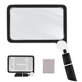 5X Magnifying Glass with Light, Lightweight Full Page Magnifier for Reading, Large Lighted Magnifier with 48 LED Light and Anti-Glare Lens, Ideal Gift for Seniors, Macular Degeneration, Low Visions