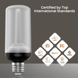 Hompavo Gen2 LED Flame Light Bulbs, Like Real Fire 4-Mode Flickering Light Bulbs with Upside Down Effect, E26 Flame Bulb for Halloween Christmas Party Patio Porch Home Indoor & Outdoor Decorations, 2