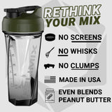 HELIMIX 2.0 Vortex Blender Shaker Bottle Holds upto 28oz | No Blending Ball or Whisk | USA Made | Portable Pre Workout Whey Protein Drink Shaker Cup | Mixes Cocktails Smoothies Shakes | Top Rack Safe