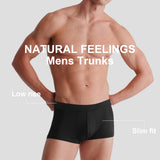 Natural Feelings Mens Underwear Boxer Briefs Pouch Trunks Underwear for Men 1.5" No Fly Boxer Trunks 4-Pack M