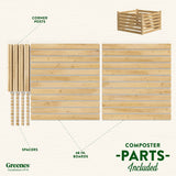 Greenes Fence Premium Cedar Wood Composter, 36" L x 36" W x 31" H (3/4" Thick) / 173.92 gallons - Made in USA with North American Cedar