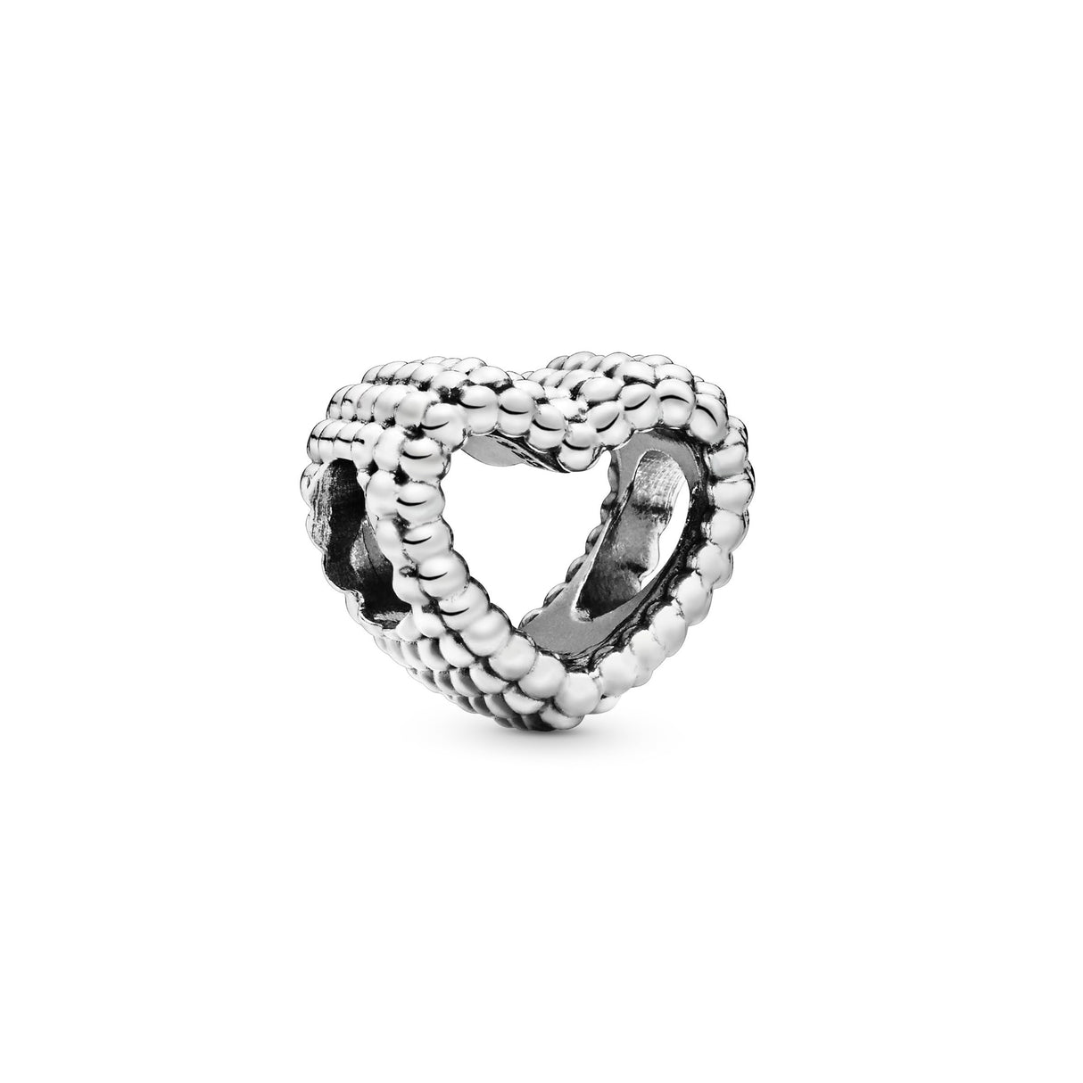 PANDORA Beaded Open Heart Charm - Compatible Moments Bracelets - Jewelry for Women - Gift for Women in Your Life - Made with Sterling Silver, No Gift Box