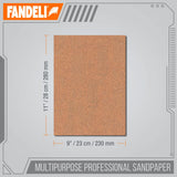 Fandeli | Multi-Purpose Sanding Paper | Assorted Grits (80,120,220) | 25 Sheets of 9'' x 11'' | Perfect for Sanding Metal and Sanding Wood | Hand Sanding | Orbital Sanders